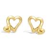 [H2605] - Gold Plated 'Love' Earrings - 5x7 Mm