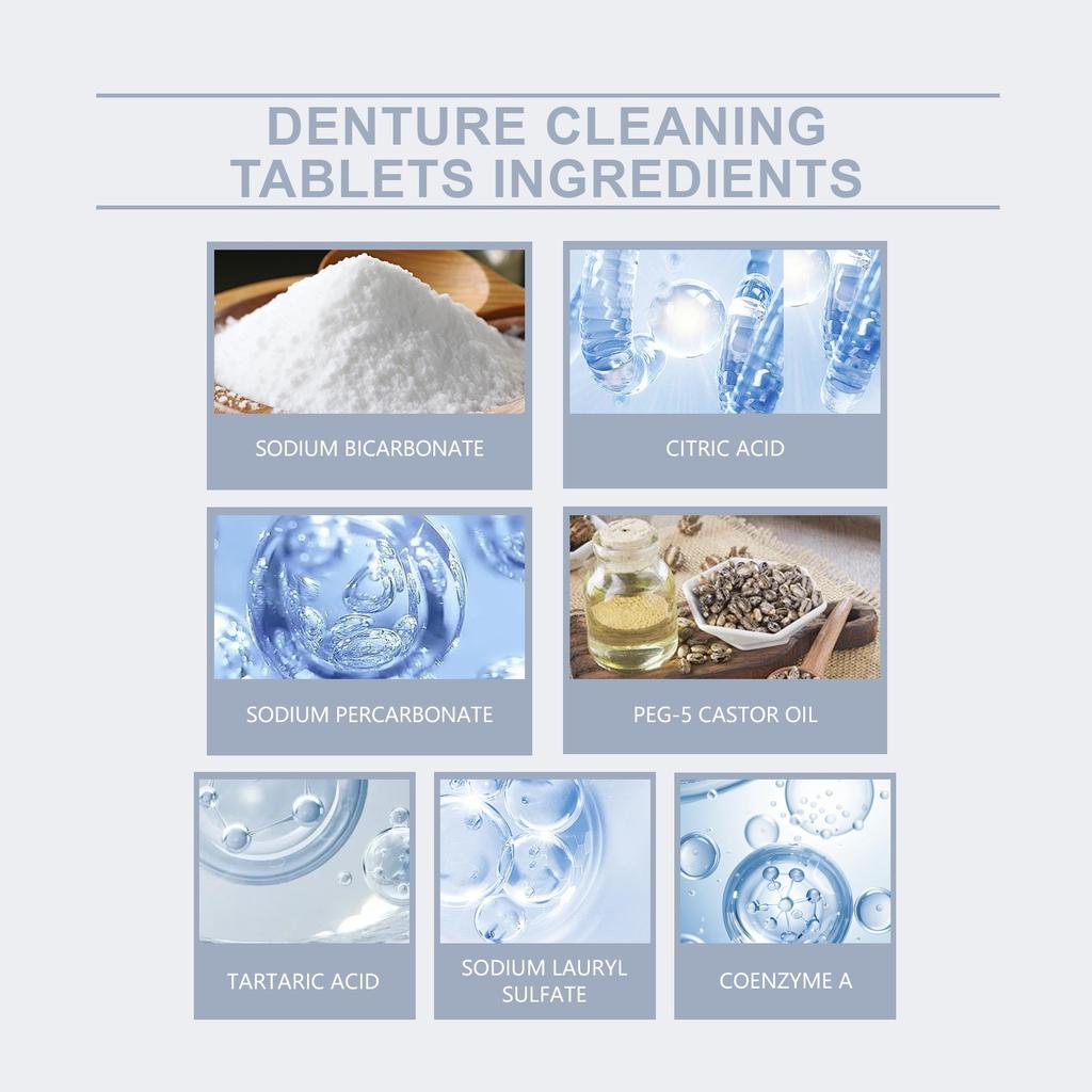 Denture Set With Cleaning Tablets Confident Smile Enhance The Aesthetics Of Your Smile Comfortable Material Dentures