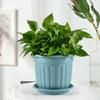 Yousheng Large Flower Pot with Saucer Solid Color Planter with Drainage Hole Garden Rose Flowerpot for Indoor Outdoor Orchids Succulents Herbs