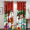 2PCS Digital Printing Christmas Curtain Snowman Xmas Tree Small Window Curtain Bedroom Polyester Curtain For Living Room