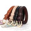 Womens Pu Fine Leather Belt With Metal Pin Buckle For Casual Commuting Outfits