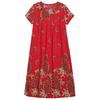 Elegant Long Dresses with Sleeves Plus Size Casual Loose Short Sleeve Vintage Dress for Women Summer Clothes