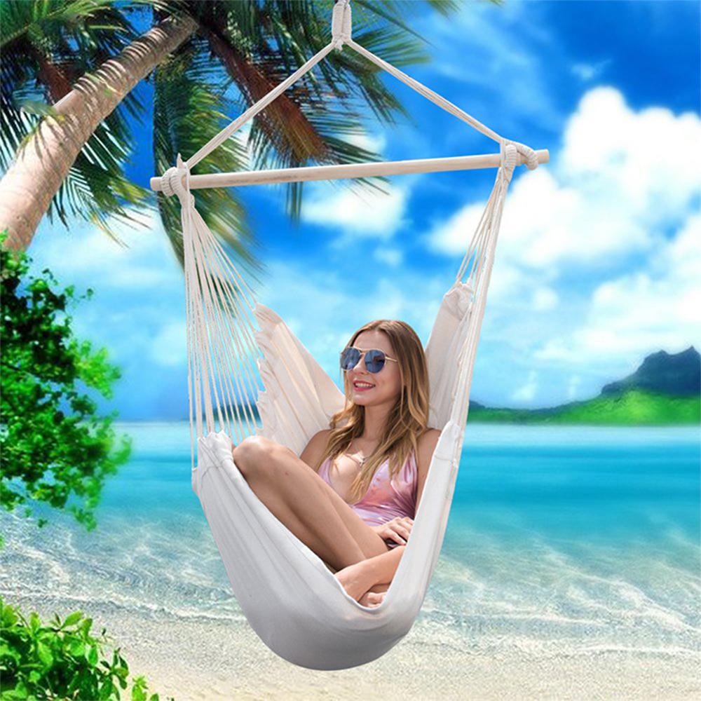 Colorful Outdoor Bedroom 120KG Camping Rope Bed Fabric Garden Hanging Hammock Hammock Swings Hammock Chair Swing Seat