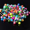 15/40/100pcs/Bag Women Men Fashion Rainbow Stainless Steel Tongue Piercing Ring Mix Tongue Barbell Ear Nipple Piercing Ring Pircing Jewelry