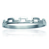 [J0987] - Silver 'Choreography' Steel Bracelet - 62 Mm 9 Mm