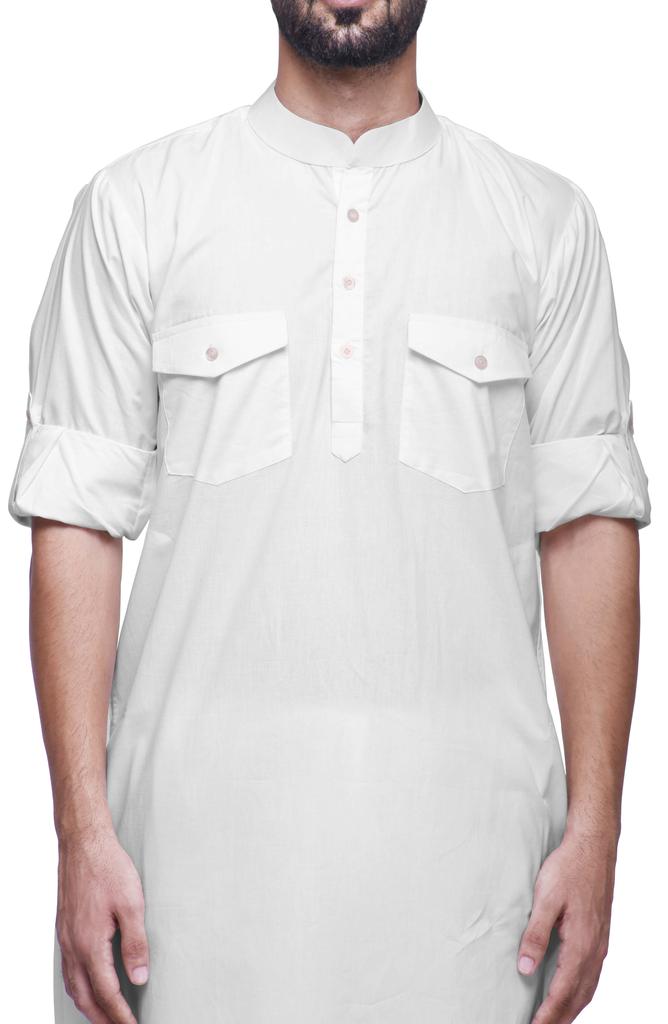 Atasi Long Sleeve Designer Kurta For Men Indian Cotton Casual Long Kurta