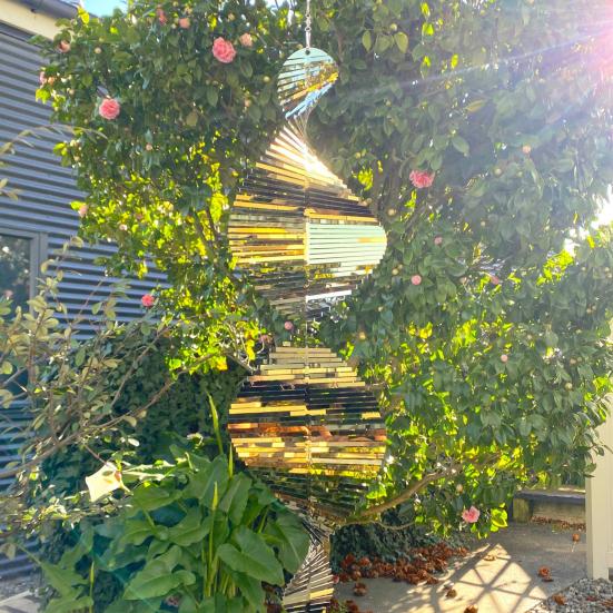 Spiral Wind Spinner Decoration Weather-proof Indoor Outdoor Window Garden Yard Porch Metal 3D Wind Chime Hanging Ornament Pendant