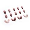 24 Pieces Burgundy Smudge Flash Love Wearing Nail Long Nail Art Film Transparent Spice Girl Ins Wind Fake Nails