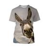 Summer 3D Animal Donkey Graphic T Shirts Men Fashion Casual Personality Printed Hip Hop Street Style Round Neck Short Sleeve