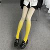 Gradient Velvet Pantyhose - Women's Spring/Autumn Style, Thin Rainbow Stockings In Gray, Pink, and Purple.