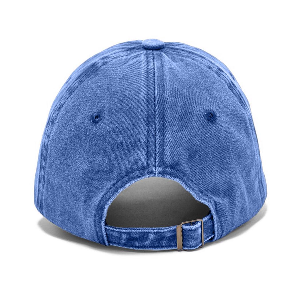 Washed Cotton Baseball Cap With Printed Distressed Soft Top Denim Hat For Men, European And American Retro Hat