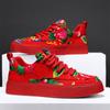 Fashion Mens Oriental Floral Canvas Sneakers Autumn Chinese Style Street Hip Hop Casual Shoes Breathable Embroidered Print Daily Walking
