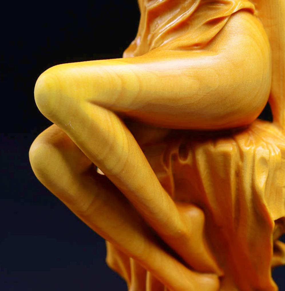 Wood Female Beautiful Beautiful Wooden Figurine Carving, Goddess, Nude, Girl, Woman, Sculpture,