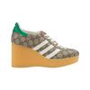 (w) X Adidas Wedge Gazelle Sneaker Beige Ebony Gg Supreme Canvas