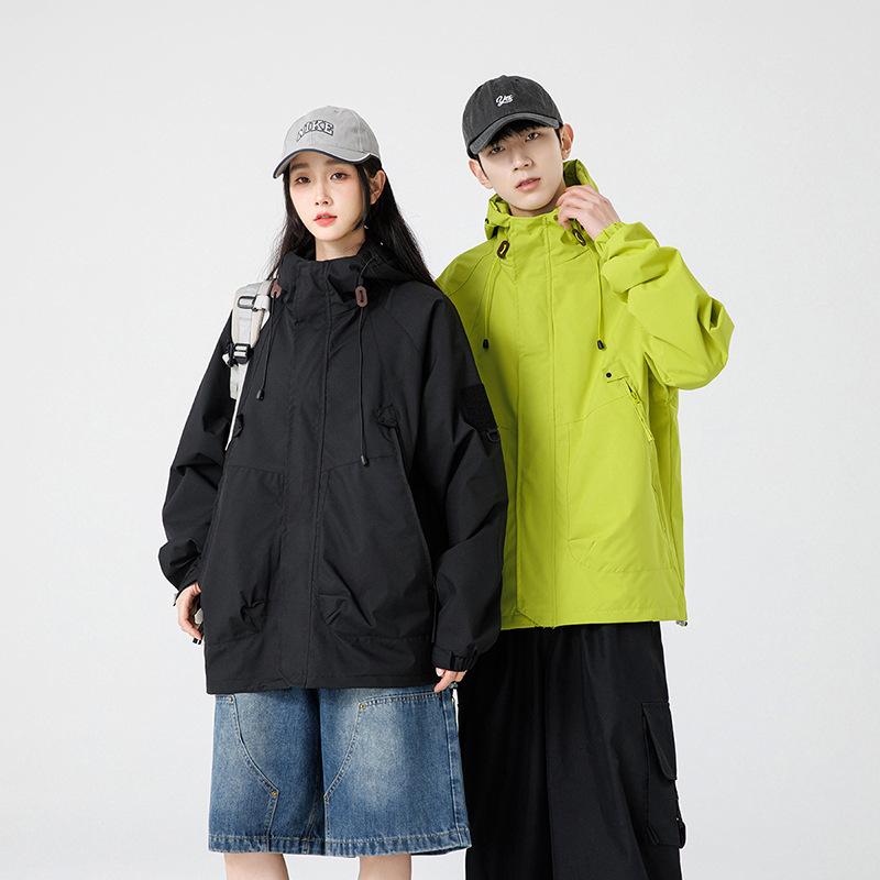 Spring and Autumn Outdoor Jacket Windproof Waterproof Jacket Hooded Tooling Casual Couple Jacket Jacket