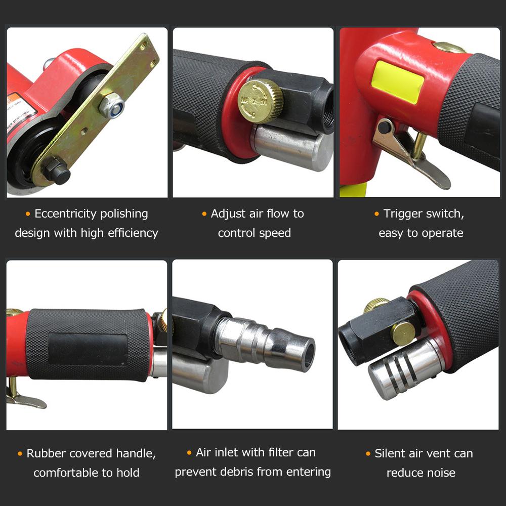 Mini Straight Line Air Sander with 2 Sanding Pads Random Orbital Pneumatic Sander Air-operated