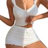European and American Black & White Sexy Pajamas Two-Piece Set - Women's Summer Camisole & Lingerie