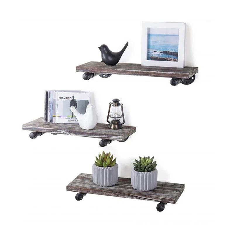 Specialized Laminate Iron Water Pipe Support Bracket Bracket Vintage Bracket Single Tier Pipe Wall Shelf