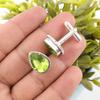 Peridot Gemstone 925 Stamped Silver Handmade Jewelry Pear Shape  Cufflinks 0.67" CL-5-1
