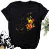 Custom Name Letter Combination Tops Fashion Women T-Shirt Rose Flower Heart Letter Font A B C D Short Sleeve Tees Black T-Shirt