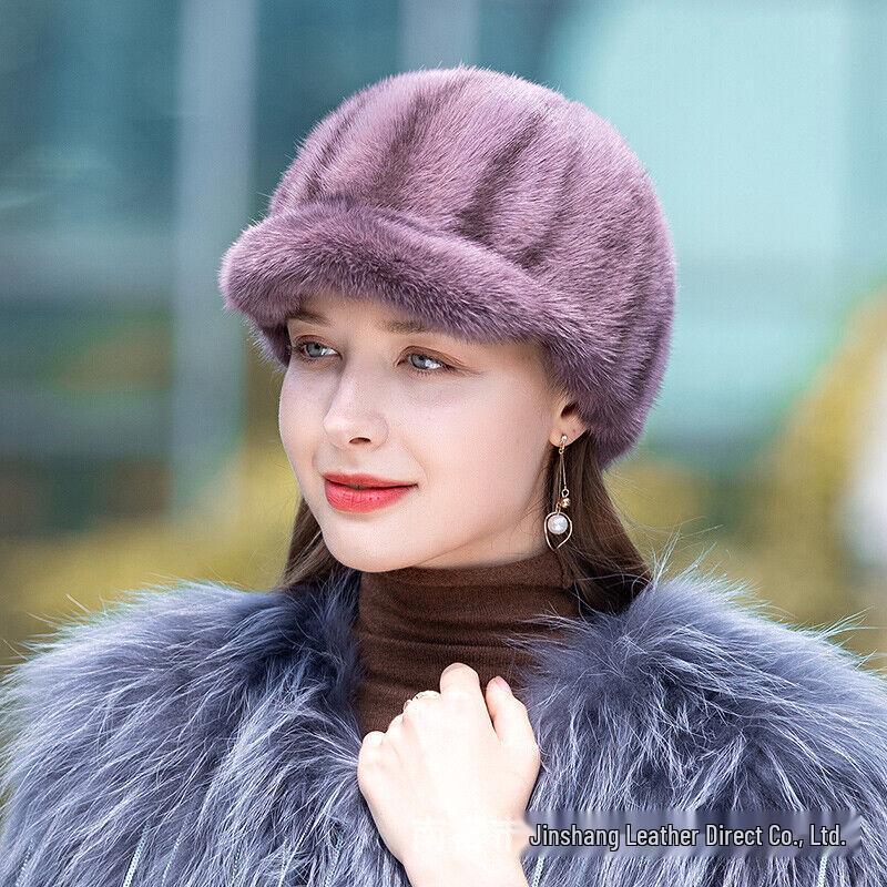 Women's Winter Warm Mink Fur Knight Duckbill Hat