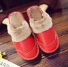 Fashion 2024 Women Winter Slippers Indoor Split Leather Waterproof Cotton Slippers Warm Home Fur Couple Non-slip Slipper Platform Shoes