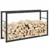VidaXL Firewood Rack Black 110x30x61 Cm Steel, Log Holder, Wood Shelf, Wood Storage Stand of 4018466