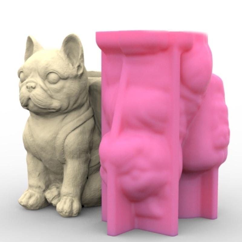 Unique Silicone Mould 3D Flower  Molds Cute Dog Shaped Pen Holder Moulds for  Succulent  and Pen Holder