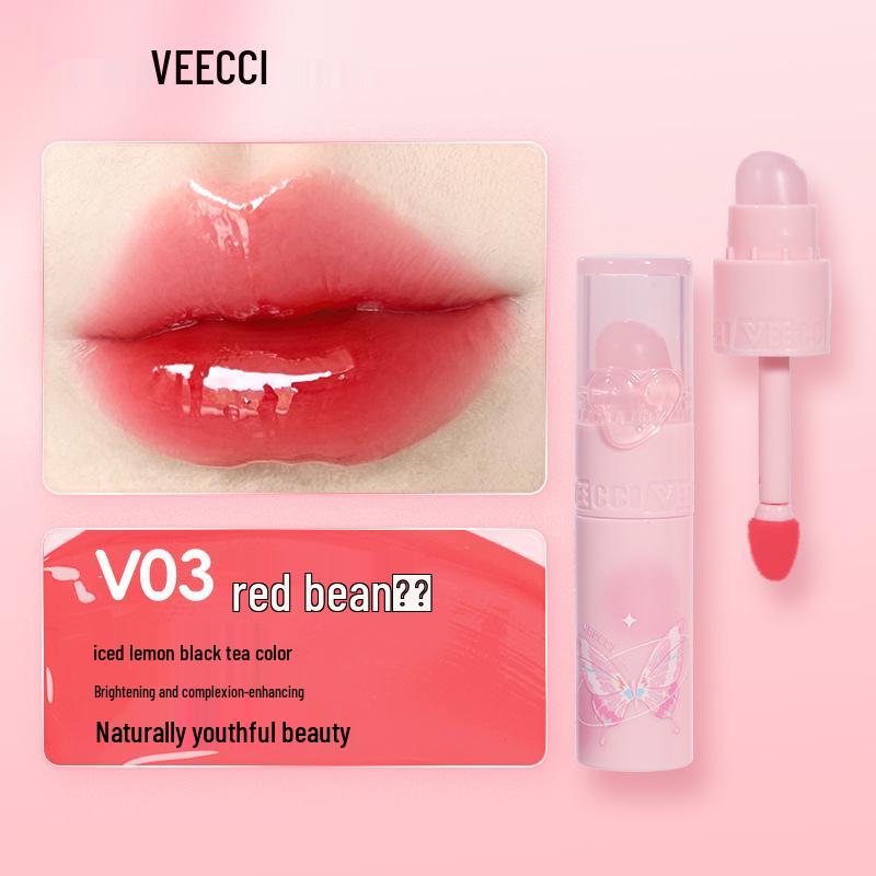 VEECCI Clear Bobo Lip Glaze: Long-lasting, Non-Transfer Double-Ended Lip Gloss.