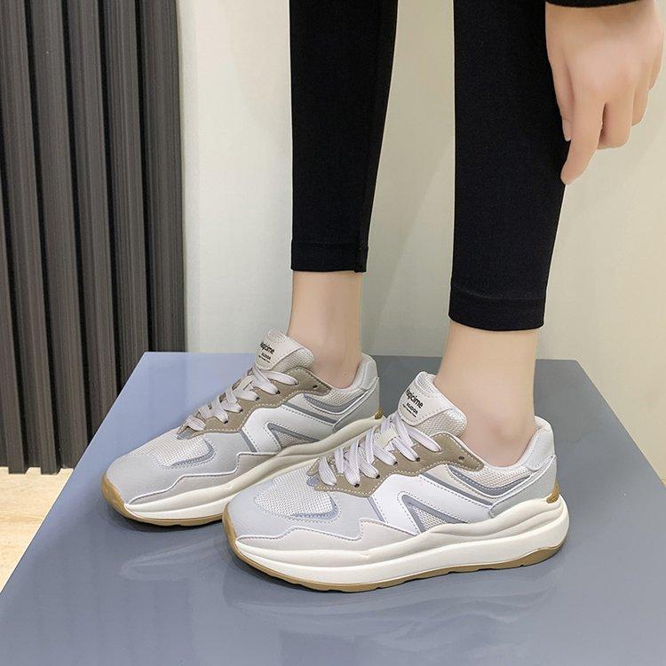 Spring New Dad Shoes Korean Style Mesh Surface Breathable Sneaker Versatile Color Matching Casual Shoes Women's Shoes Wholesale