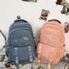 Large Capacity Schoolbag Women's Solid Color Backpack Outdoor Travel Multi-Pocket Backpack