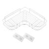 Shampoo Storage Holder Corner Shower Shelf Organizer Rack For Bathroom Kitchen Punch Free With Adhesive Sticker