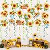 18Pcs Sunflower Hanging Swirls Decorations Sunflower Foil Swirls Ceiling Wall Decor for Birthday Party Wedding Baby Shower
