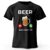 Beer Is Calling I Must Go Printed Men's T-Shirt 100% Cotton Oversized Funny Graphic Tees for Men Summer Tops 42827