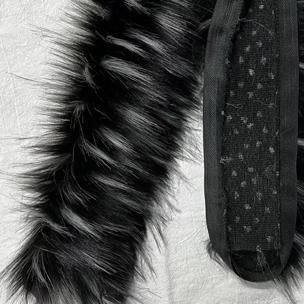 1M Fluffy Trim Imitation Raccoon Artificial Fur Stripe Decoration New Big Fur Collar
