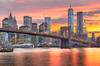 Photomural Lower Manhattan Skyline And Brooklyn Bridge Smooth Vinyl 90x60