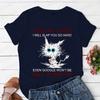 Cat Touch My Coffee I Will Slap You So Hard Print T-shirts for Women Fashion Casual Short Sleeve Tops Summer Ladies T-shirt Tops