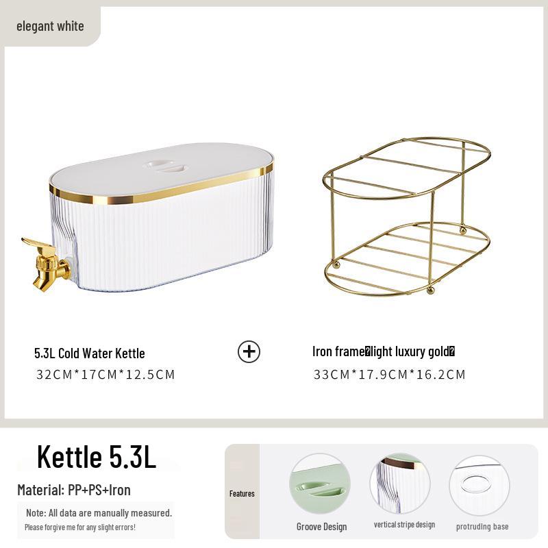 Compact High-Capacity Fridge Kettle with Faucet for Juice, Tea, or Cold Brew