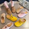 Thick-soled Half-slippers Retro Evening Breeze Bow Slippers Spring and Summer Design Sense French Ugly and Cute Boken One-pedal Slippers