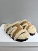Yueyu 2025 New Lamb Wool Thick-soled Heightened One-word Fluffy Slippers for Women To Wear Versatile Casual Fluffy Shoes for Women