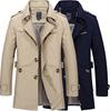 Mens Business Jacket Spring Autumn Long Windbreaker Male Casual Outwear Overcoat