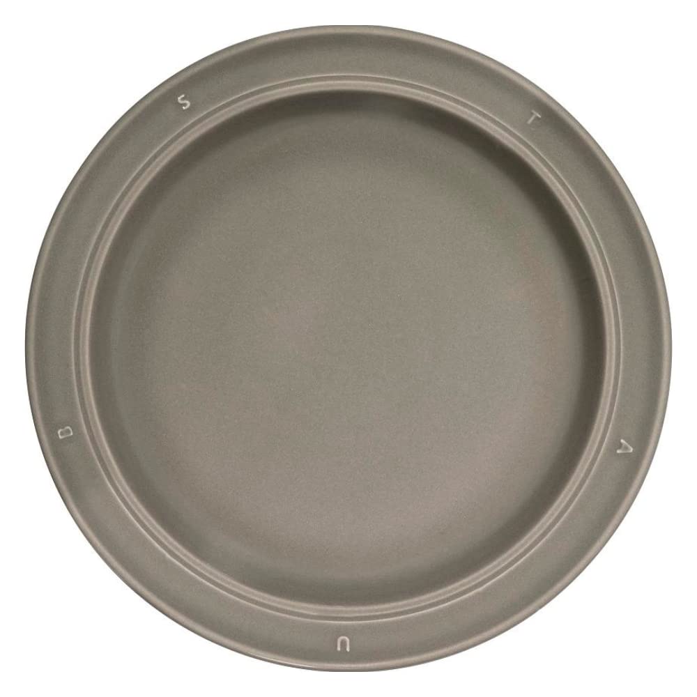 Staub Line Deep Plate 24cm Gray Made In Pasta Dish Large Plate Ceramic Pottery Microwave Safe Japanese Boussole Line Ceramic Deep Plate "Boussole