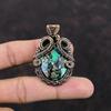 Copper Azurite Malachite Pendant Copper Wire Wrapped Gemstone Pendant Handmade Pendant Copper Jewelry Ethnic Style Pendant Jewelry For Gift