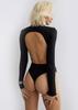 Cotton Bodysuit with Open Back