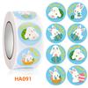 Easter Stickers Rabbit Egg Shaped Stickers 500 Round Copperplate Paper Roll Labels