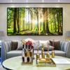 Sunrise Forest Wall Art Canvas Painting Modern Natural Landscape Posters and Prints Wall Pictures for Living Room Home Decor