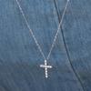 (925 Silver) Claire Cross Pendant Long Necklace NZ2487