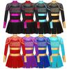 Girls Long Sleeve Cheerleading Uniform Dance Dress Carnival Dancewear Kids Cheerleading Dance Dress