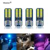 2pcs Auto Canbus T10 LED W5W  LED Bulb Vehicle Interior Map Dome Trunk Light Car Lighting 3014 24SMD
