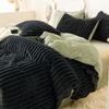 4pcs Vertical Rabbit Fleece Winter Baby Fleece Bed Sheet Cover Pillowcase Thickened Warm Bedding